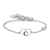Bracciale in acciaio con iniziale